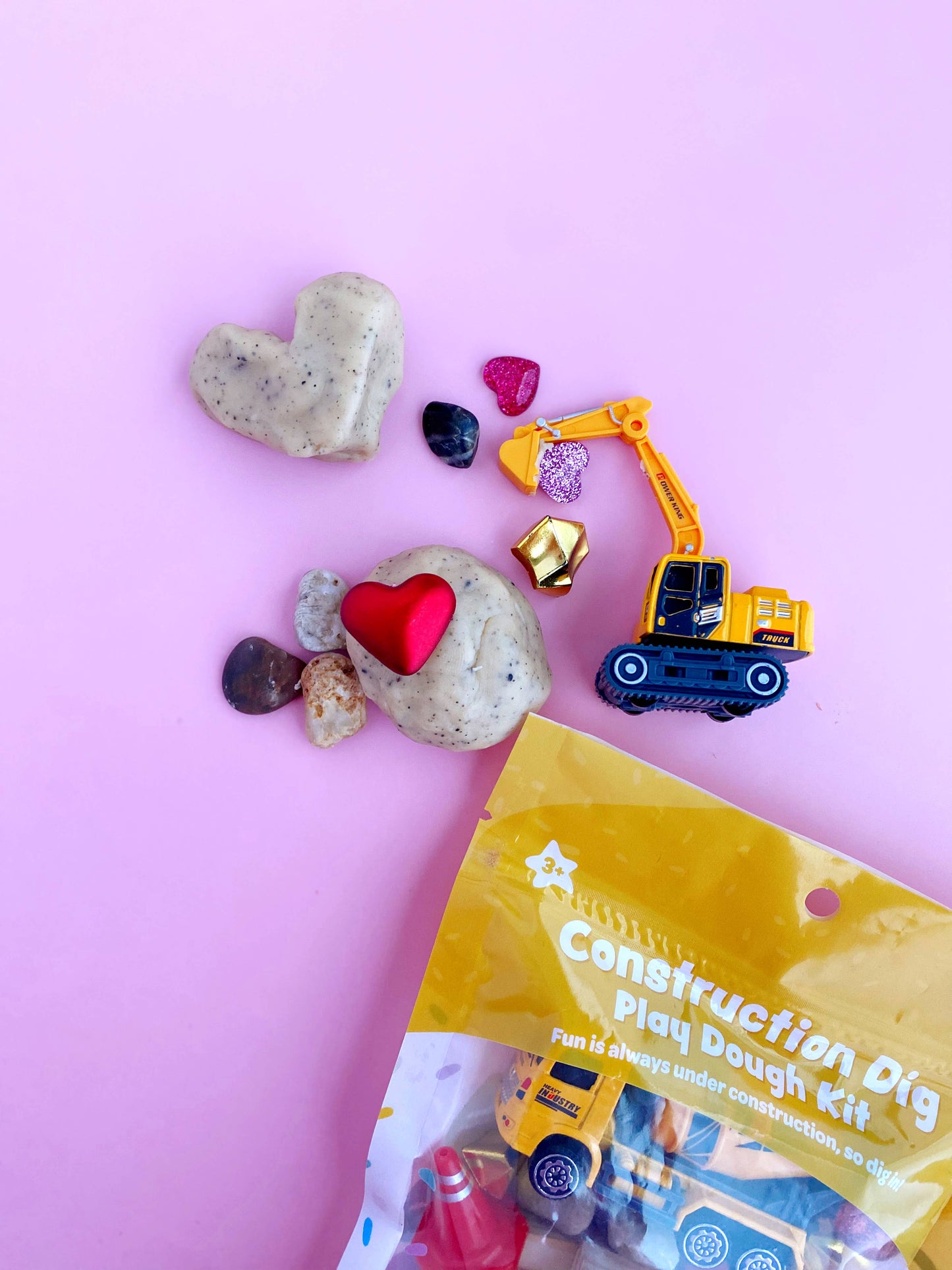 Valentines "I Dig You" Construction Sensory Play Dough Kit