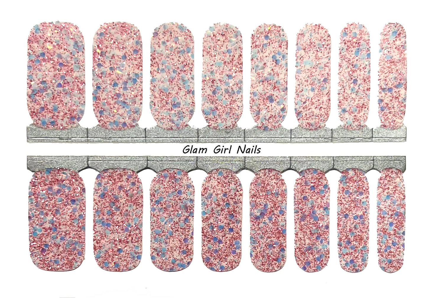 Pink Chunky Glitter Nail Wraps
