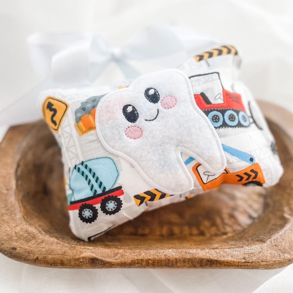 Construction Equipment Tooth Fairy Pillow