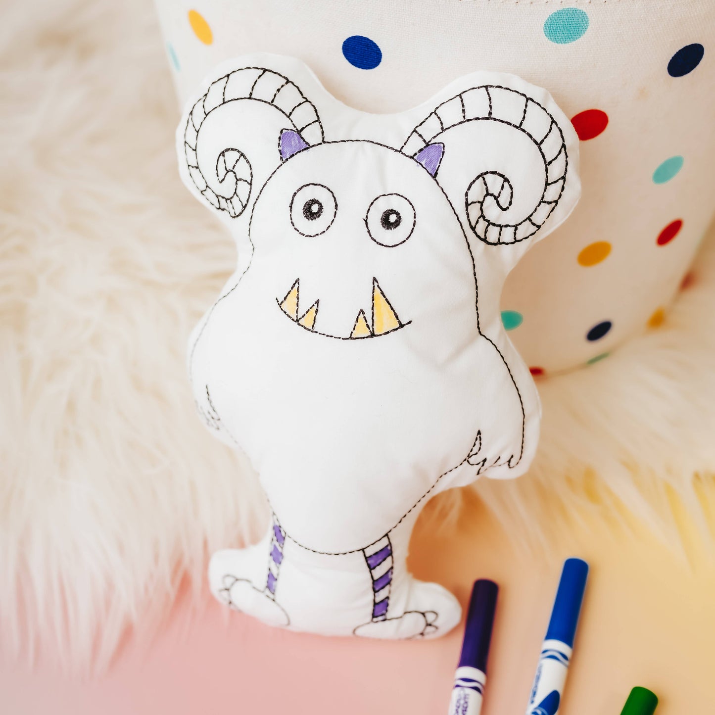 Furry Monster Coloring Buddy Activity For Kids