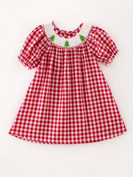 Christmas Tree Smocking Dress
