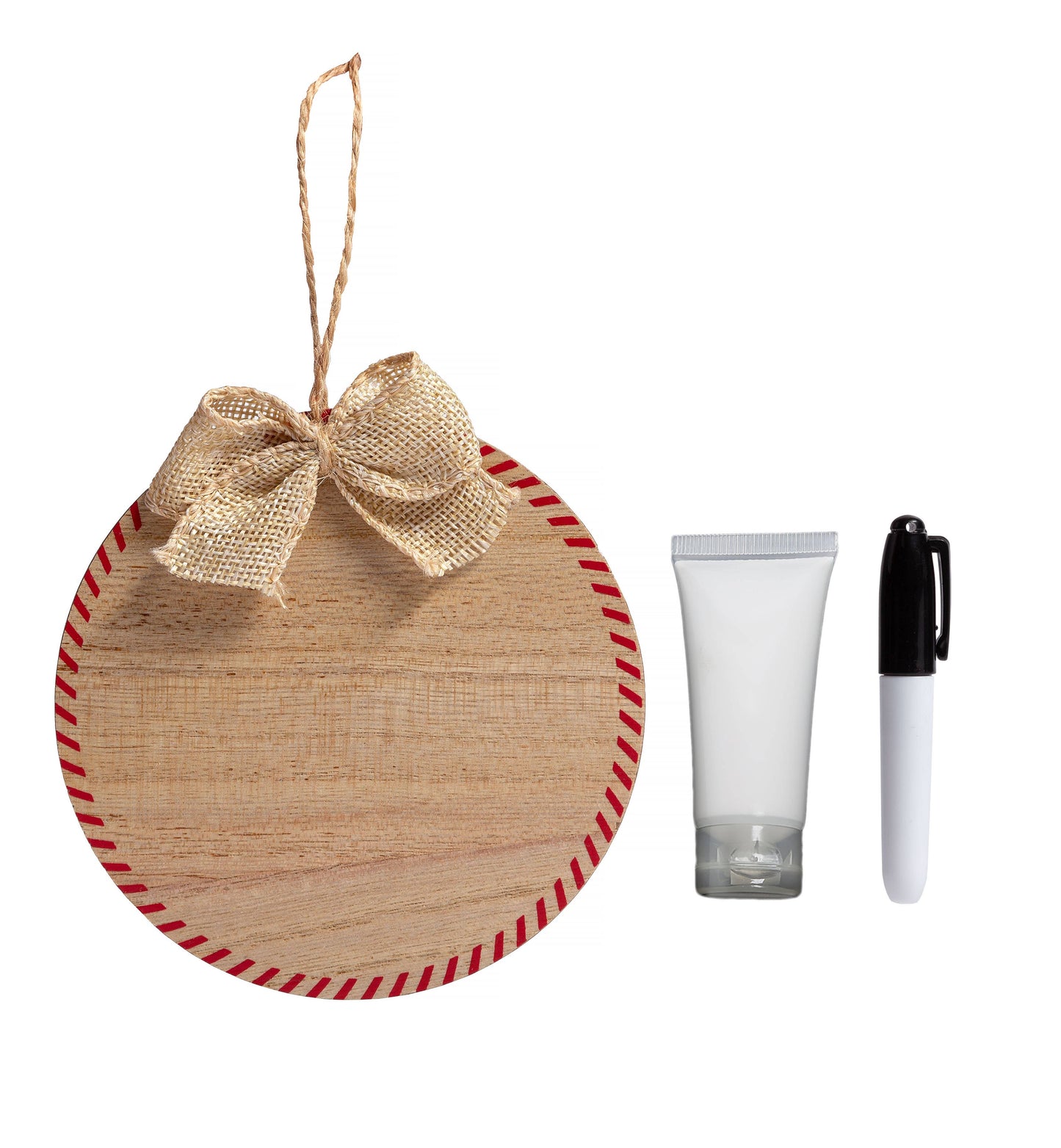 Fill & Print Ornament and Paint Kit, Christmas Rustic Ribbon
