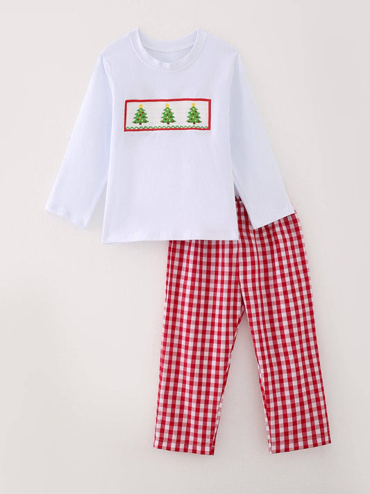 Christmas Tree Smocking Outfit