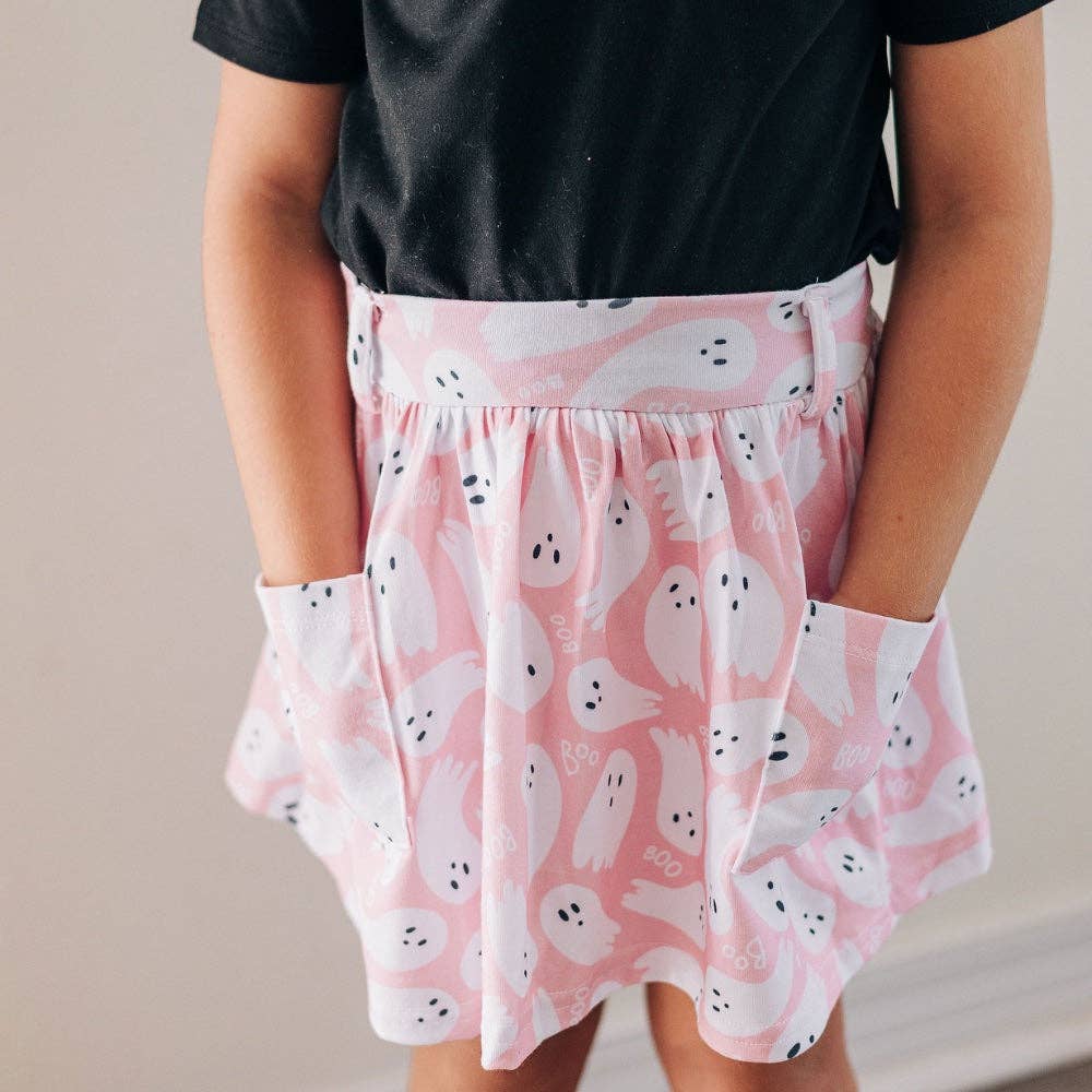 Pocket Skort - Ghosts on Pink