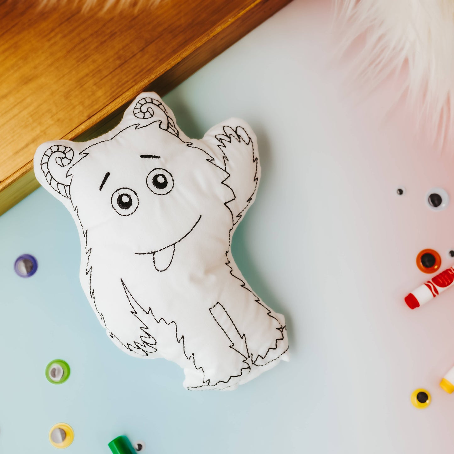 Furry Monster Coloring Buddy Activity For Kids