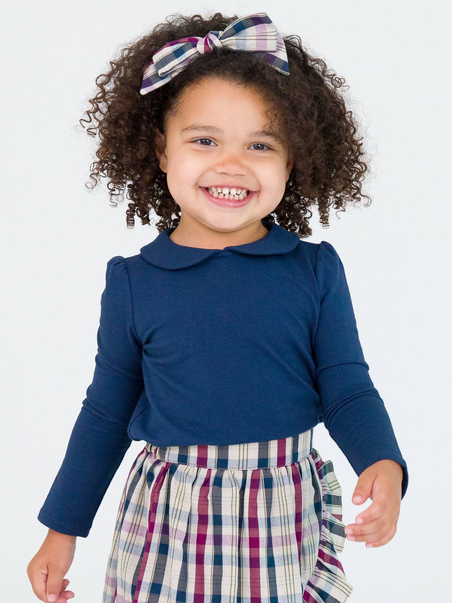 Girls Navy Peter Pan  Top