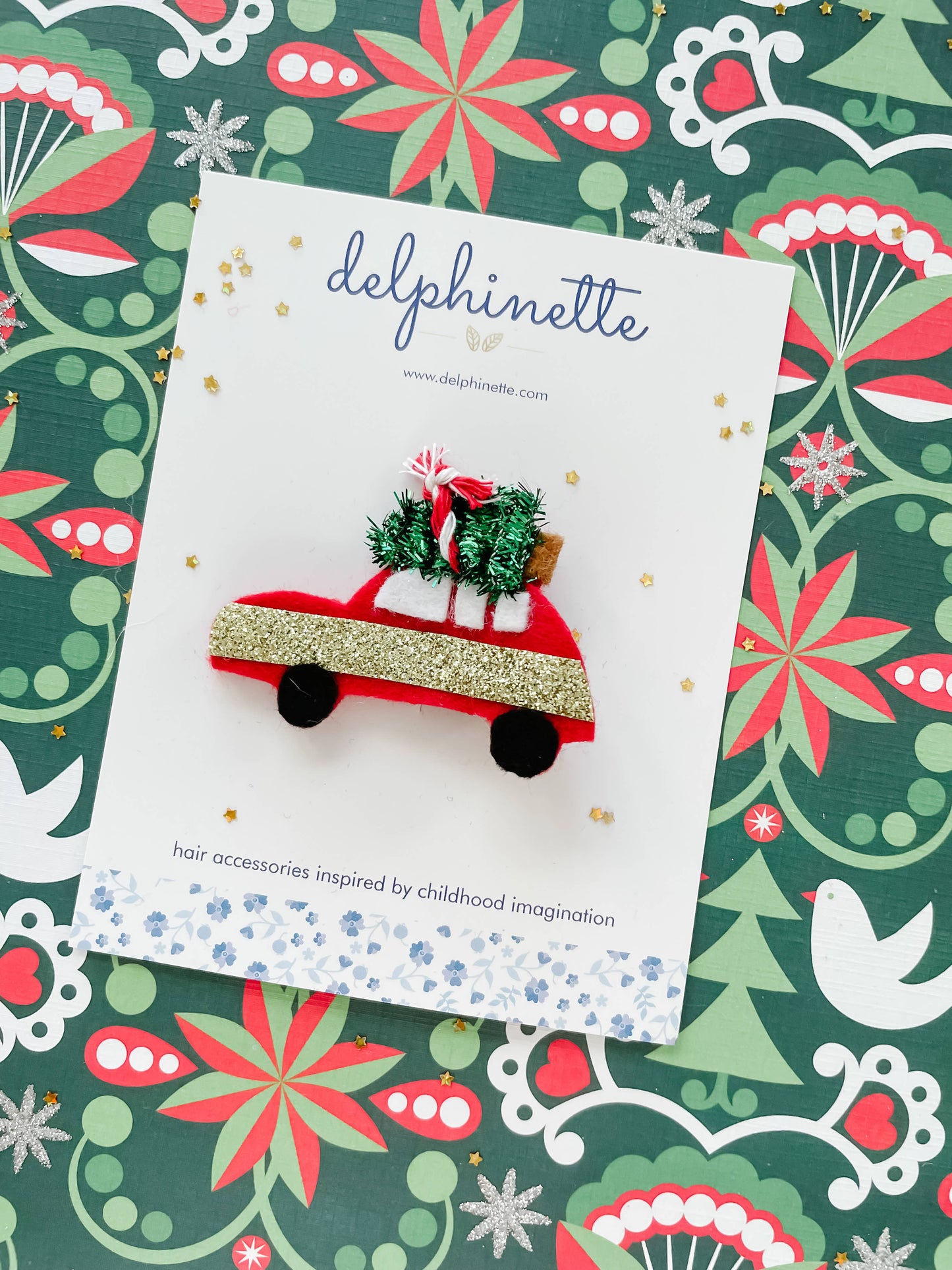 Christmas Tree On Car Hair Clip