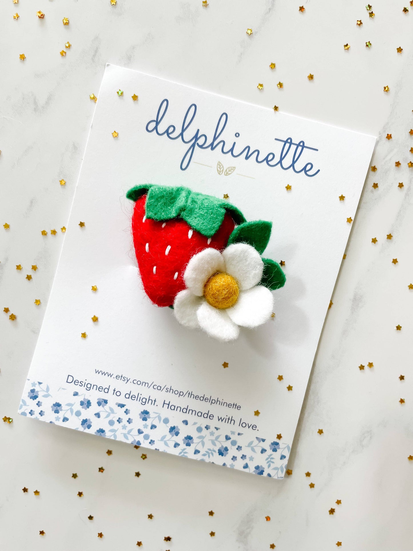Strawberry and Daisy Hair Tie