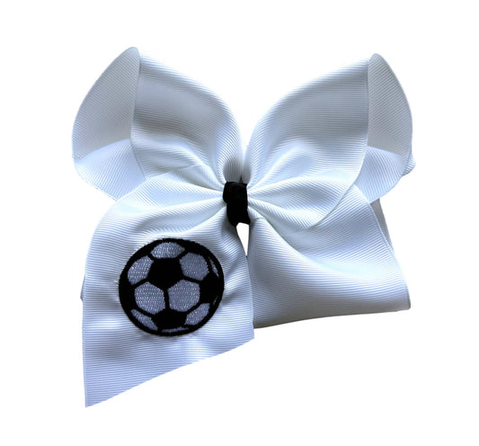 Soccer Embroidered Bow