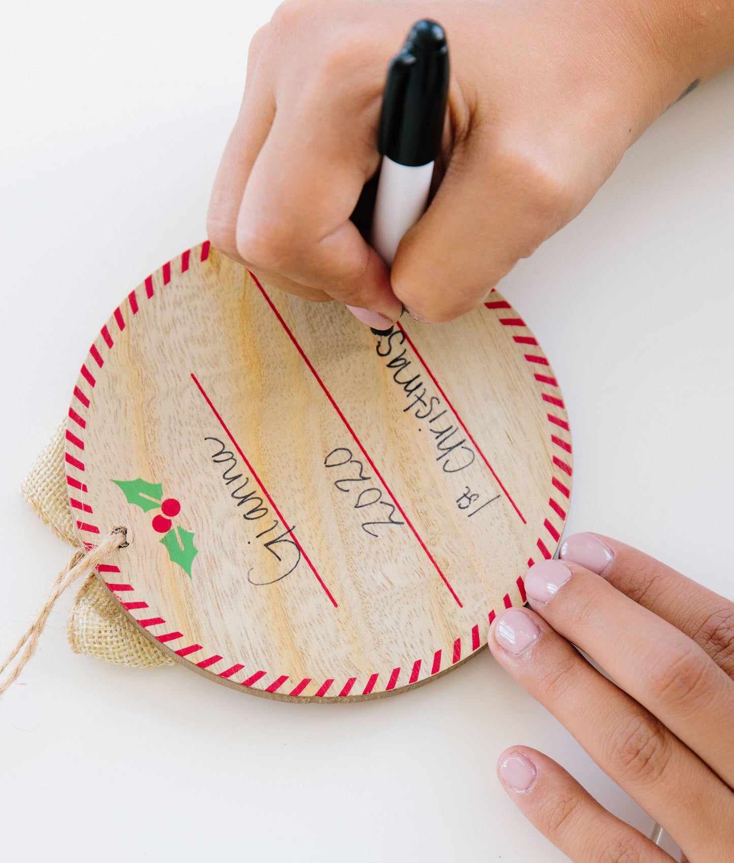 Fill & Print Ornament and Paint Kit, Christmas Rustic Ribbon