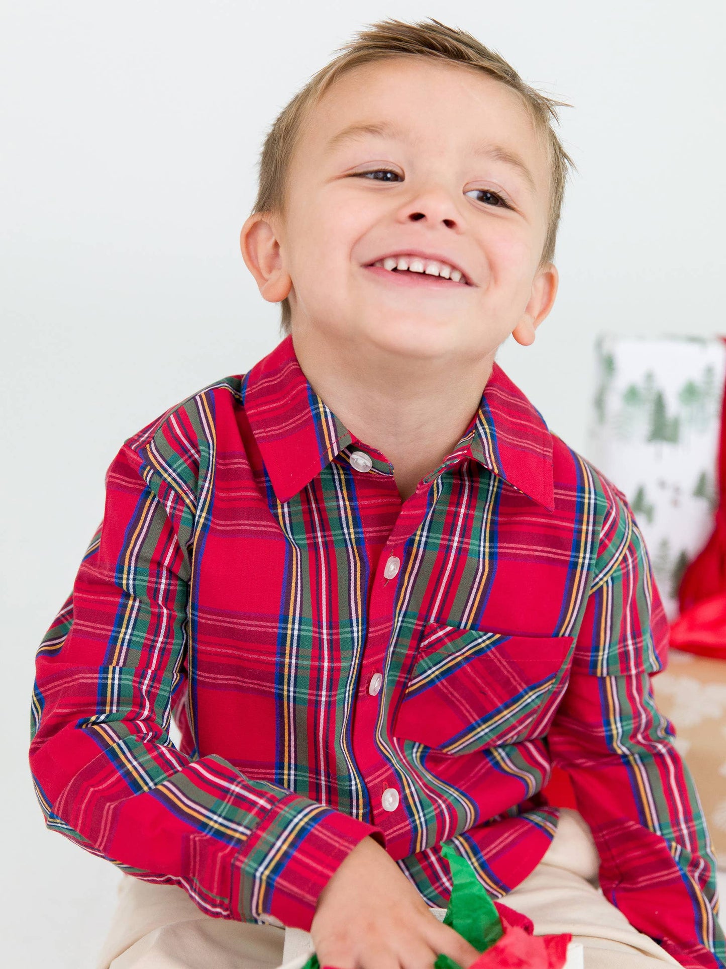 Boys Plaid Button Down