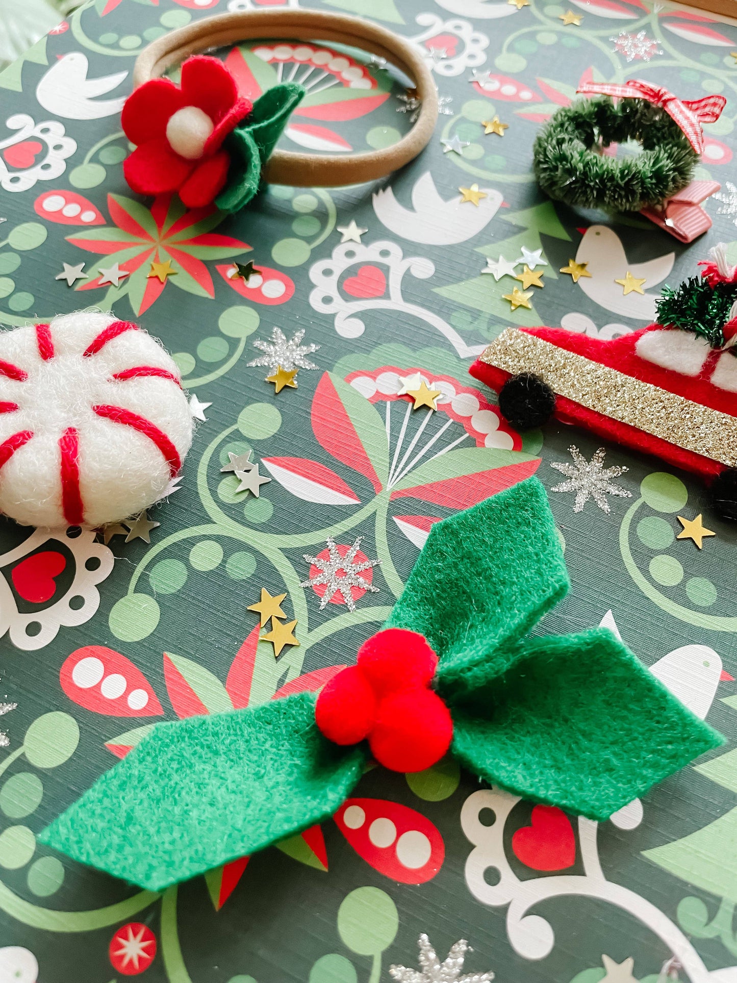 Christmas Holly Hair Clip
