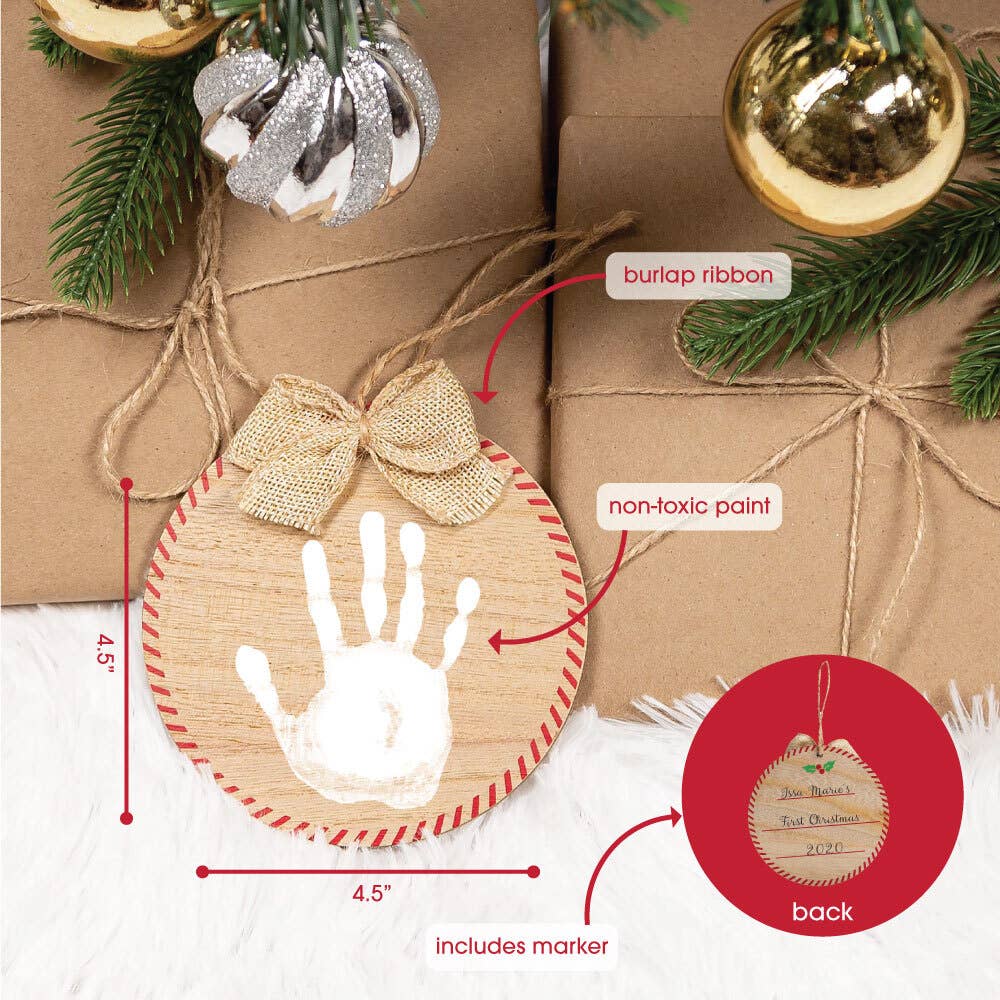 Fill & Print Ornament and Paint Kit, Christmas Rustic Ribbon