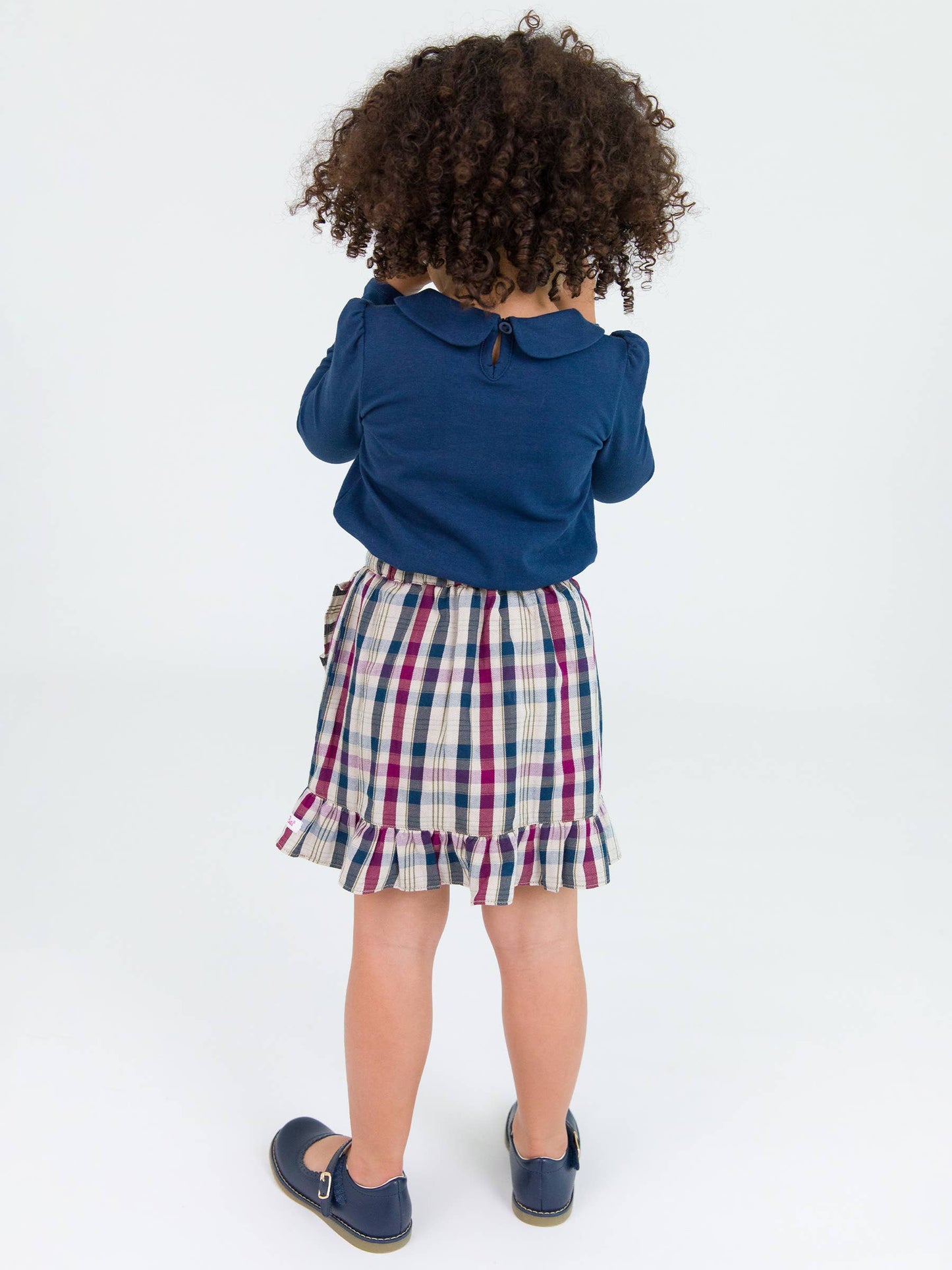 Girls Navy Peter Pan  Top