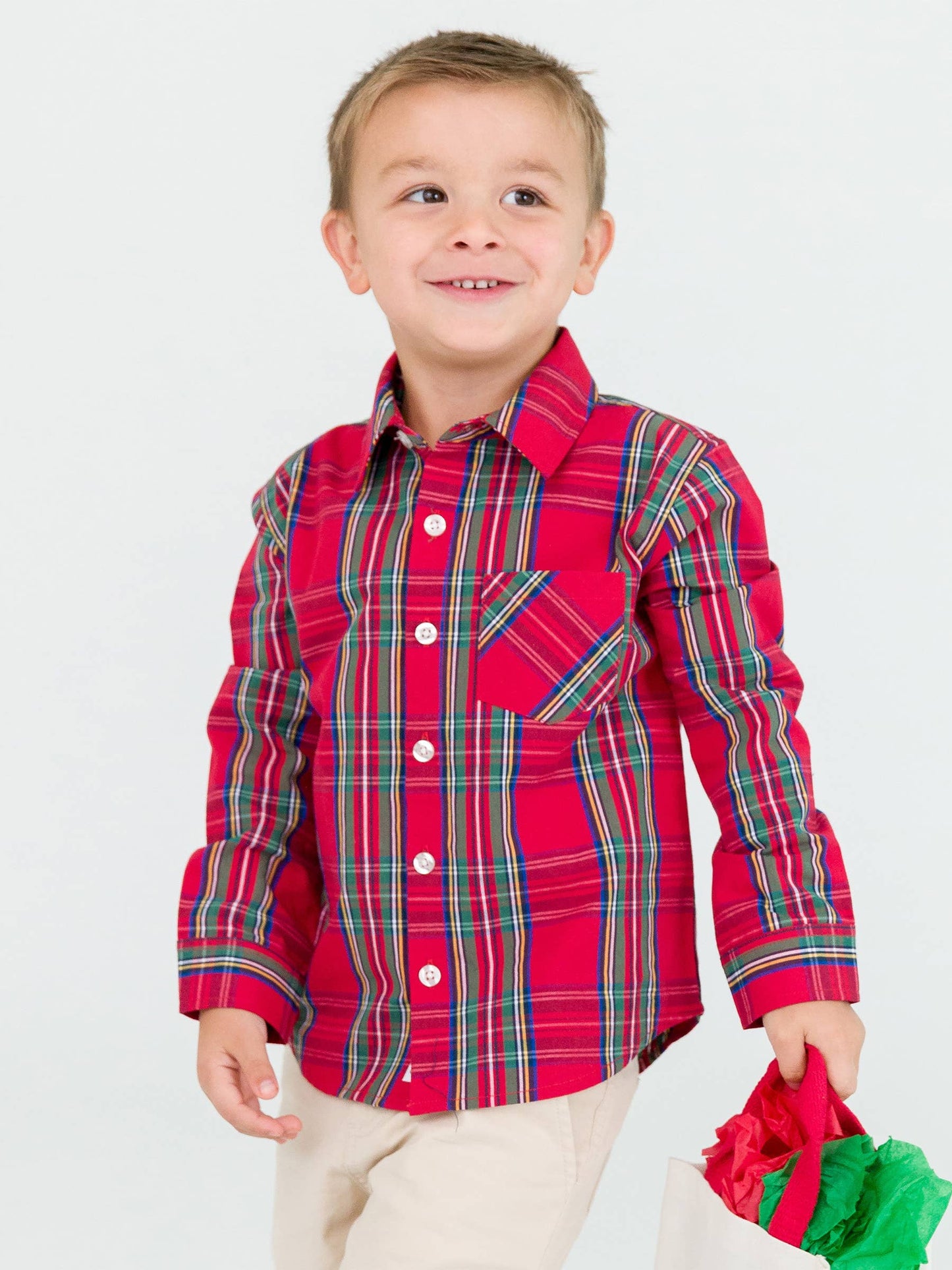 Boys Plaid Button Down