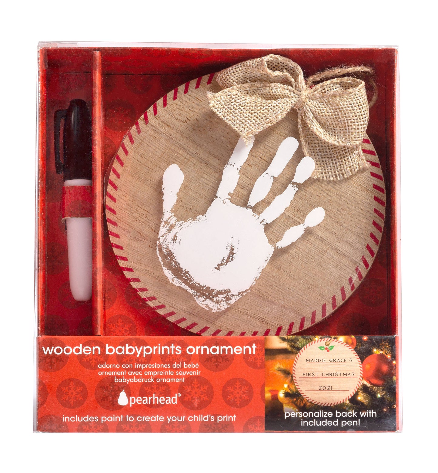 Fill & Print Ornament and Paint Kit, Christmas Rustic Ribbon