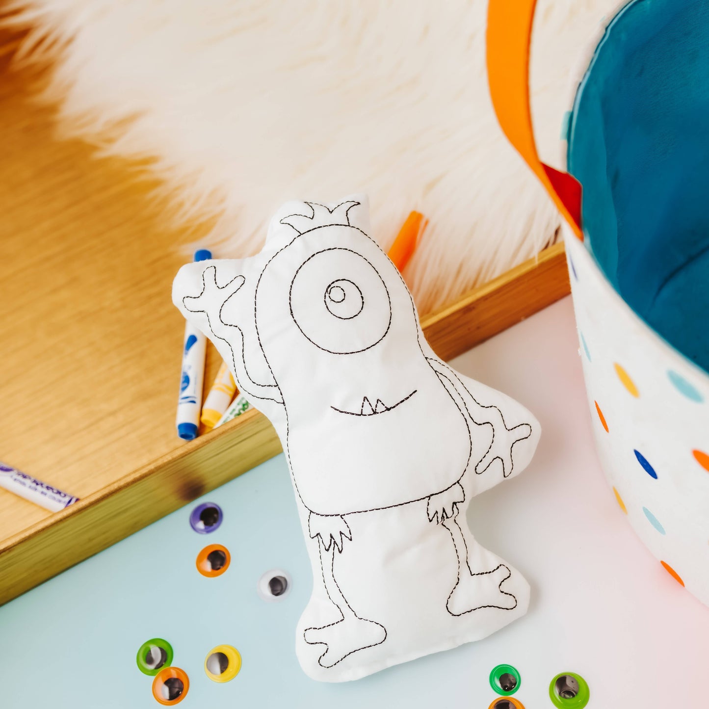 Furry Monster Coloring Buddy Activity For Kids
