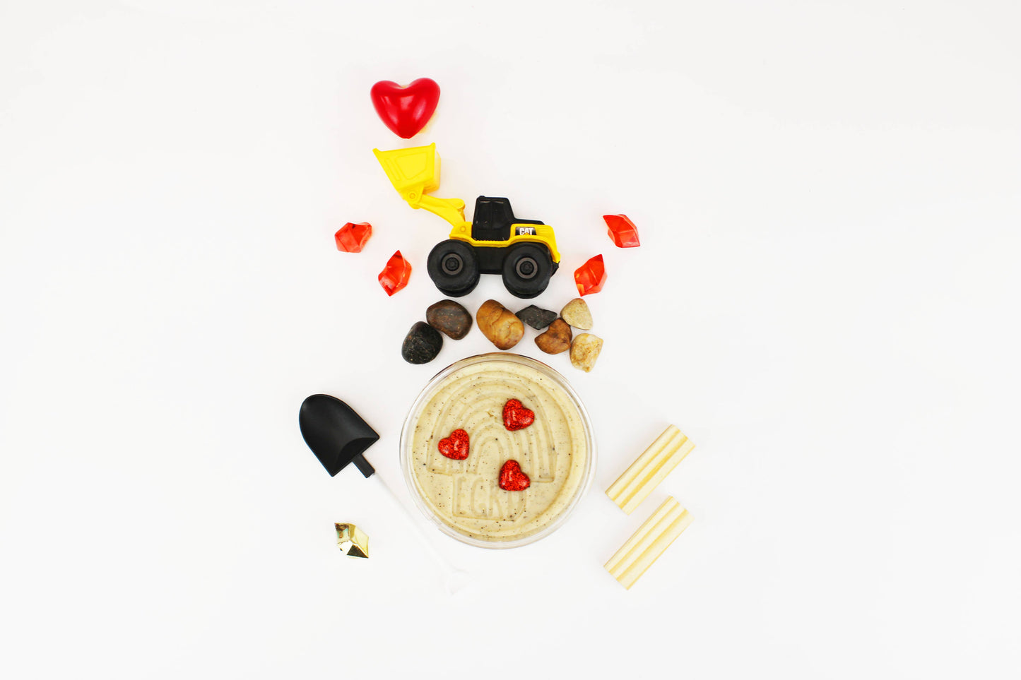 Valentines "I Dig You" Construction Sensory Play Dough Kit