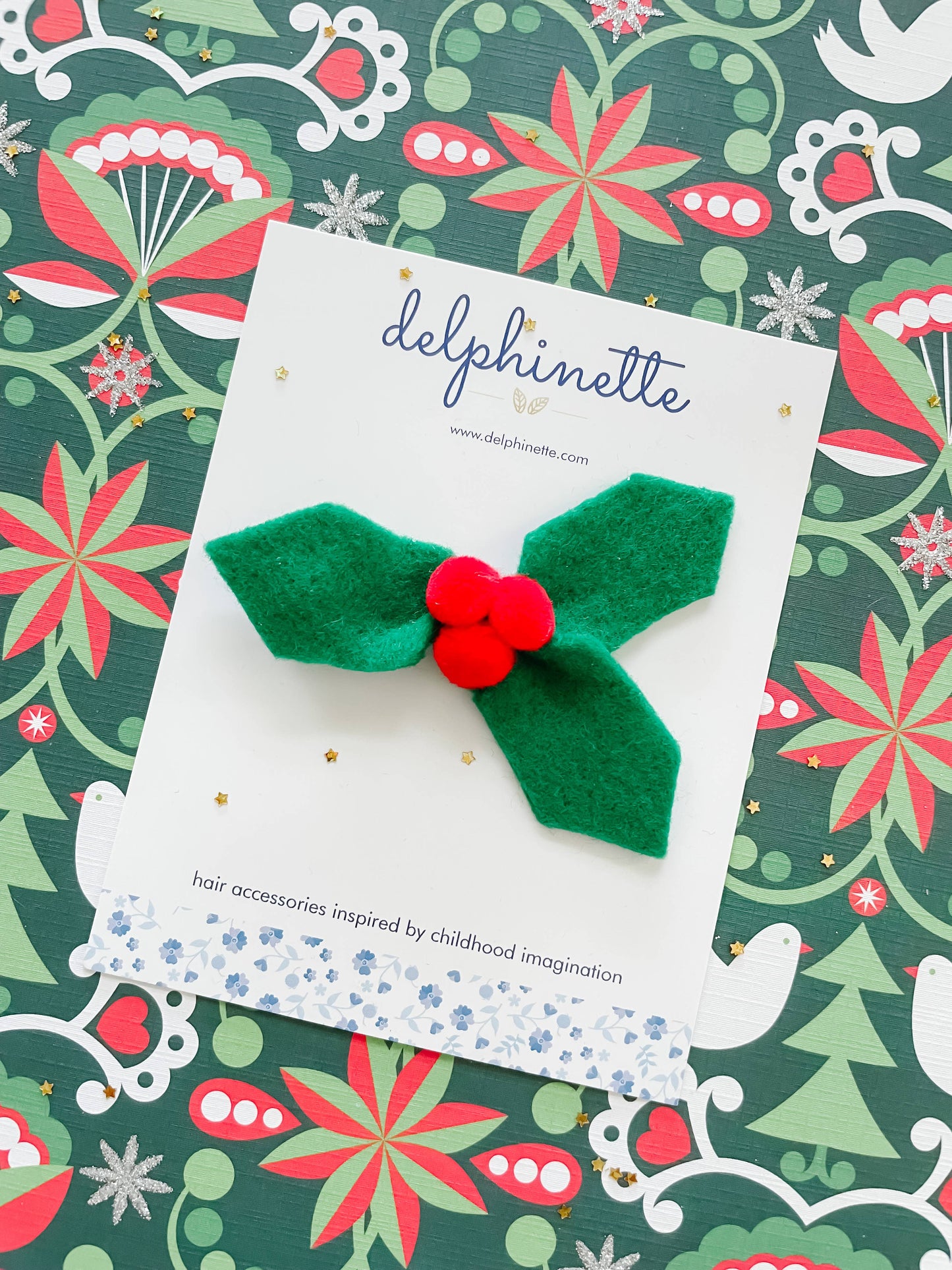 Christmas Holly Hair Clip