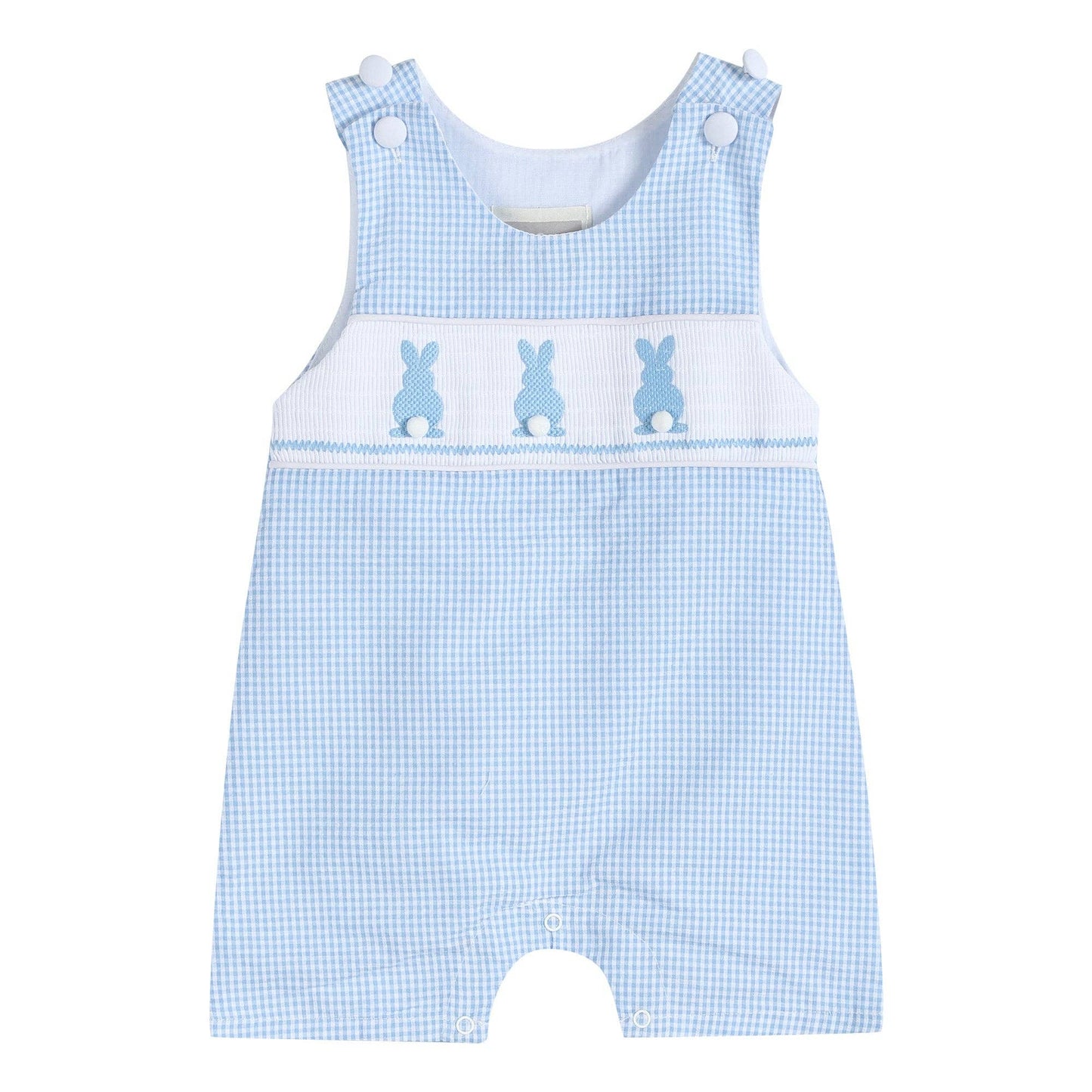 Gingham Bunny Smocked Shortalls