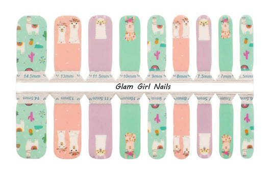 Llama Love KIDS SIZED Nail Wraps