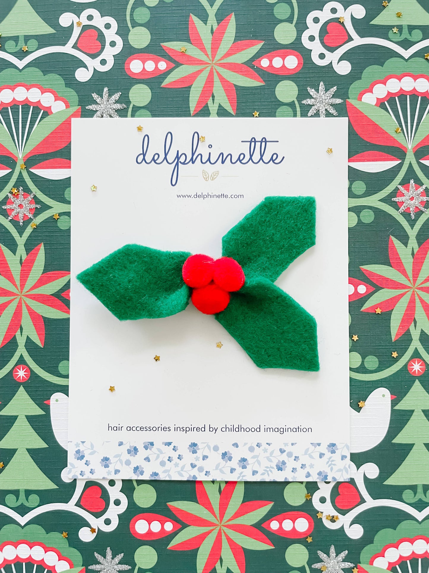Christmas Holly Hair Clip