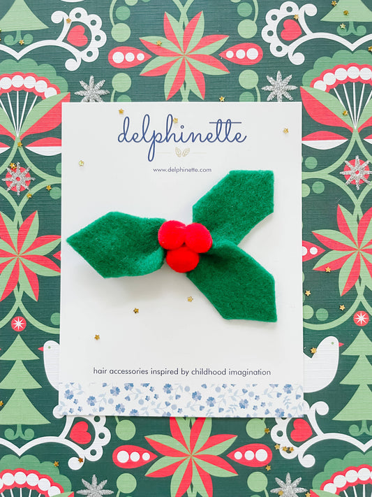 Christmas Holly Hair Clip