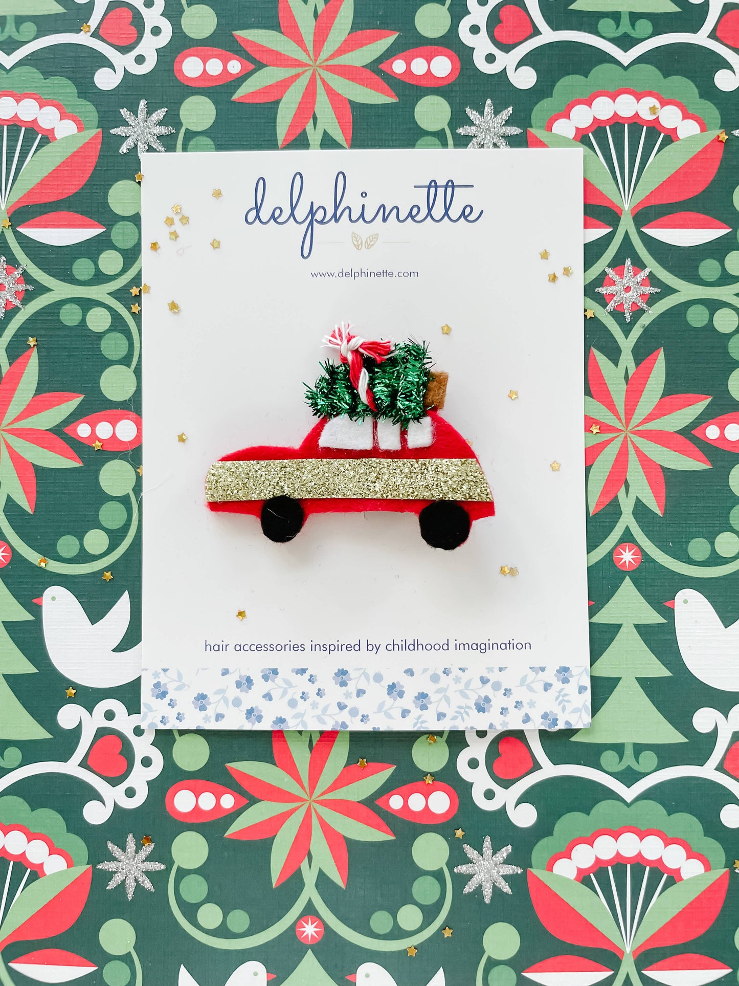 Christmas Tree On Car Hair Clip