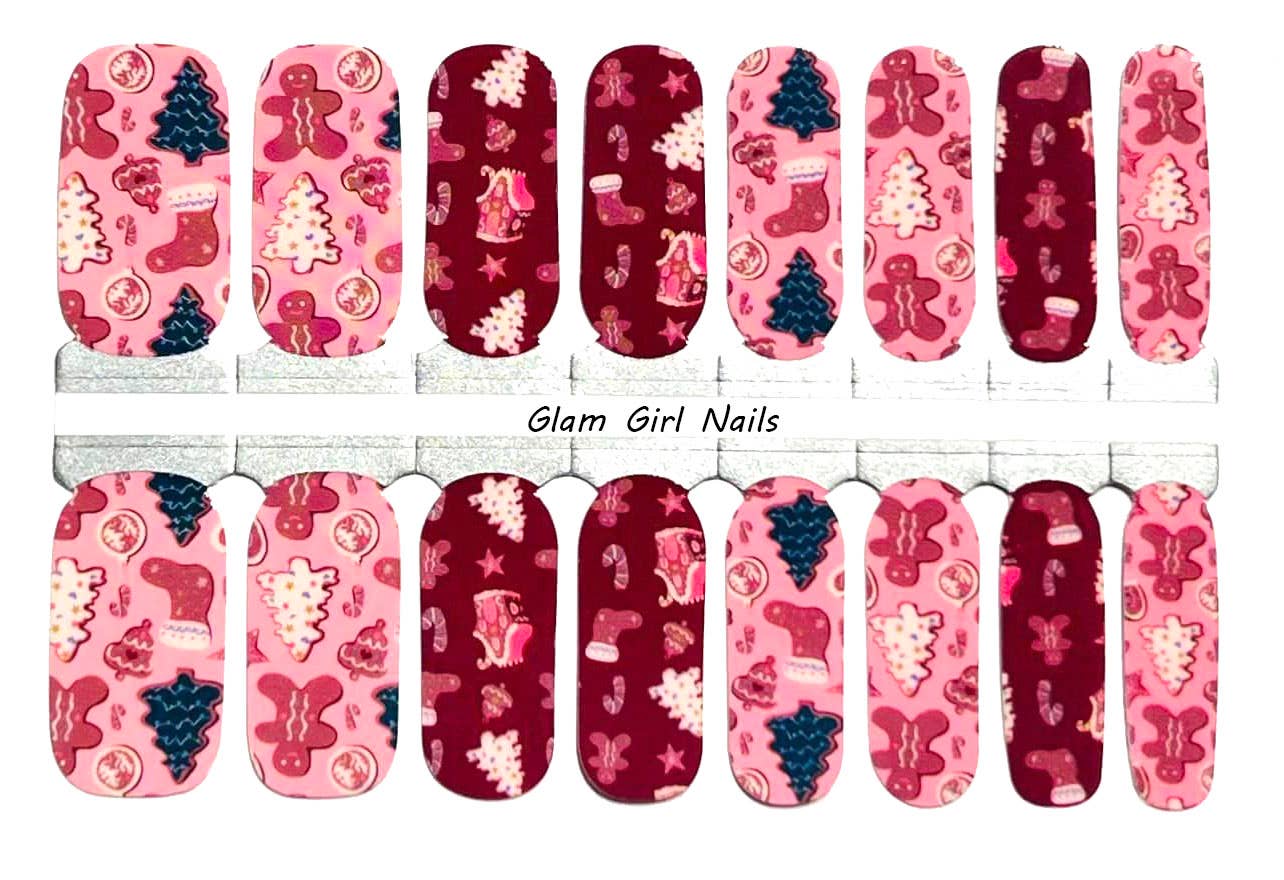 Gingerbread Man Christmas Nail Polish Strips