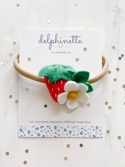 Strawberry and Daisy Baby Headband