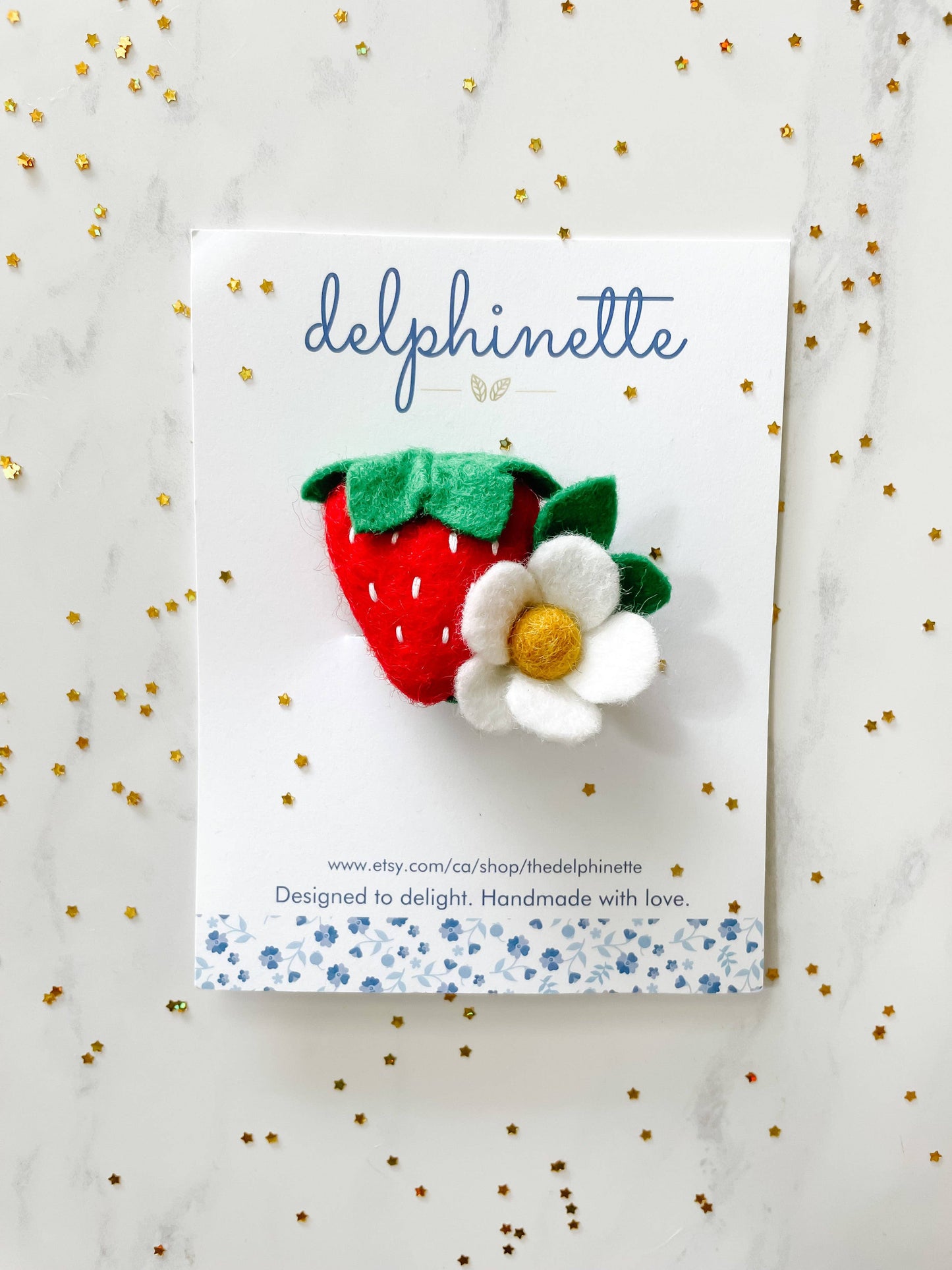 Strawberry and Daisy Hair Tie