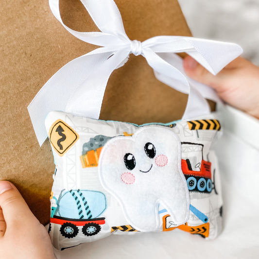 Construction Equipment Tooth Fairy Pillow